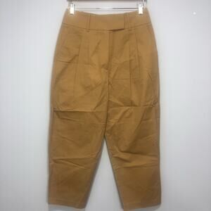 NWT Anthropologie X Exquise Pleated Chino Dress Pants Brown Size M